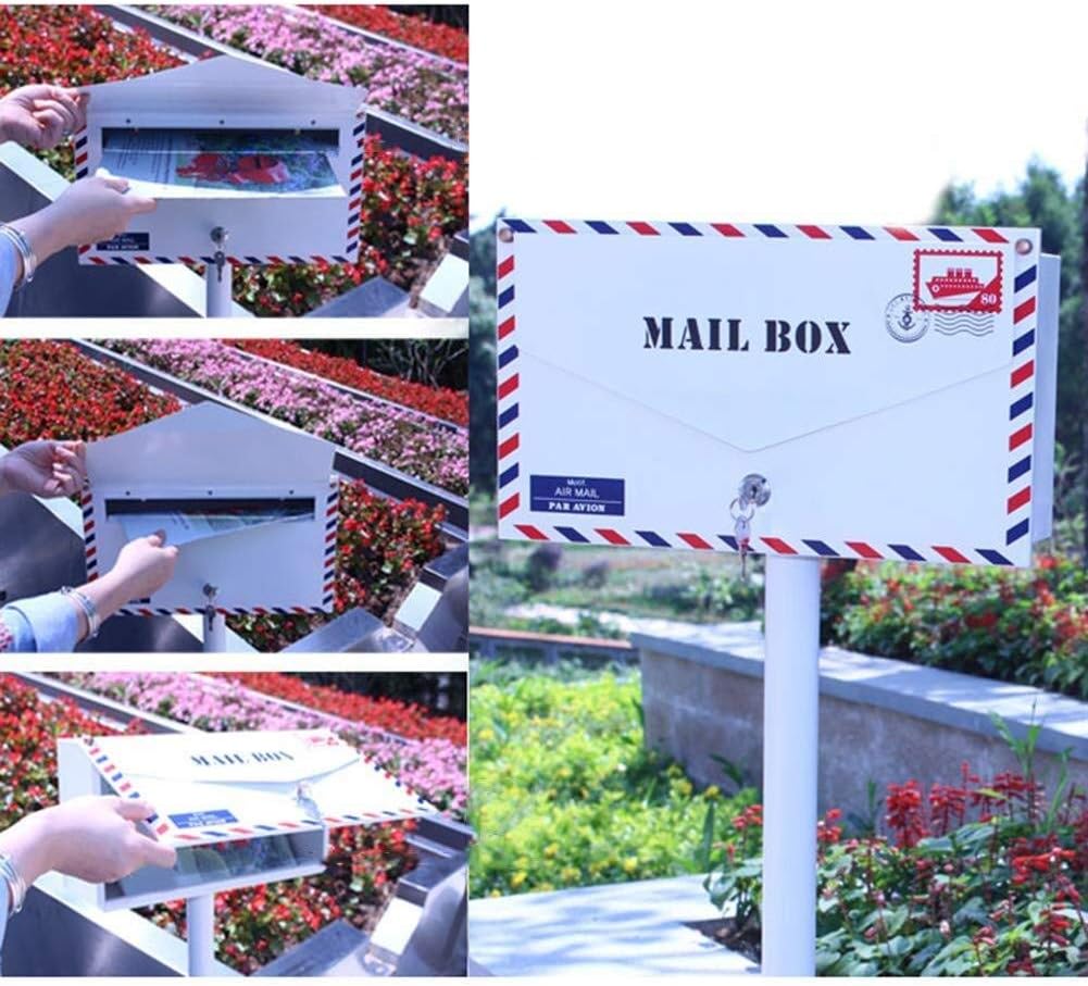 Mailboxes Post Box Mail Boxes Envelope Style Mailbox Letter Box Mailbox Decorative Letter Newspaper Box Milk Box Lockable Weatherproof Outside Postbox Wall-Mount Mailboxes (Size : #1) (#2)