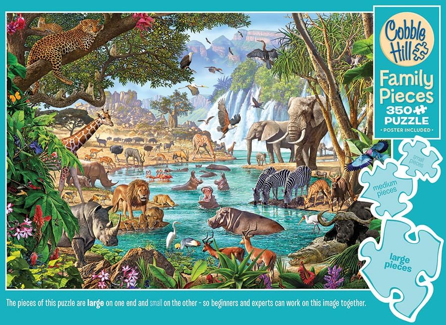 Cobble Hill Family Piece's 350 Puzzle -River of Life - Sample Poster Included