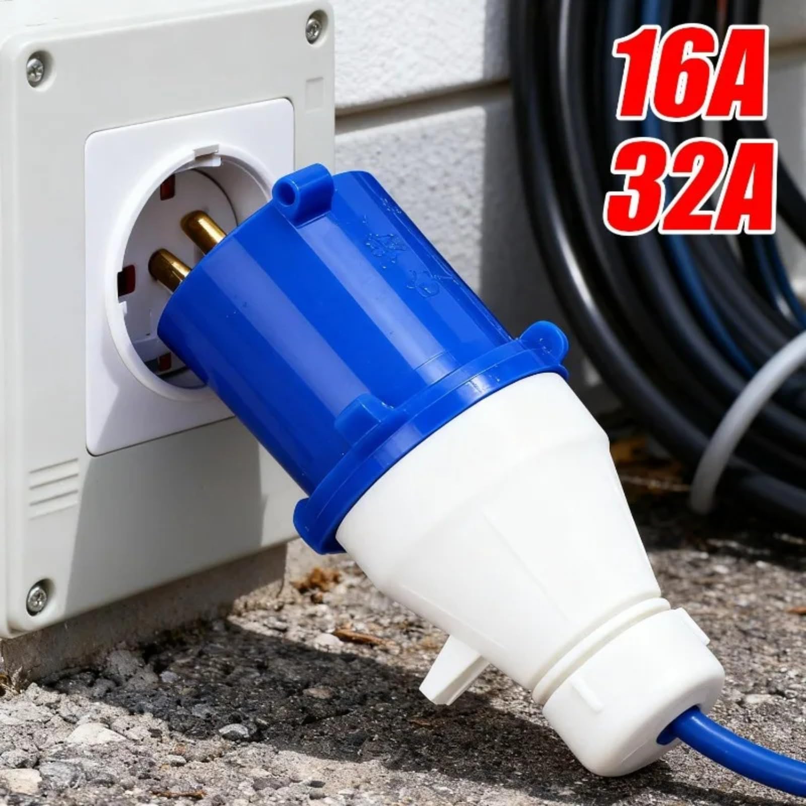 Industrielle Steckdosen IP44 Wandverschluss EU 380V 415V(16A 3P 1PC)