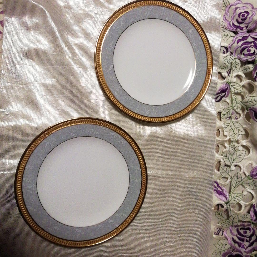 大倉陶園 天皇御用達 菊と折り鶴 エンボス皿 2枚 特別お中大倉