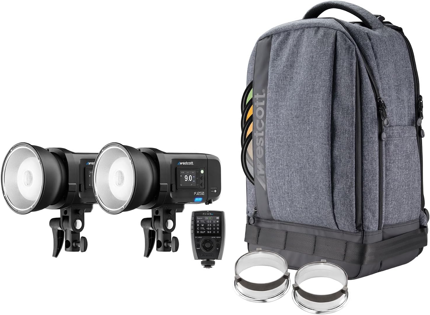 Westcott FJ250 Strobe 2-Light Backpack Kit with FJ-X3 M Multi-Brand Wireless Trigger