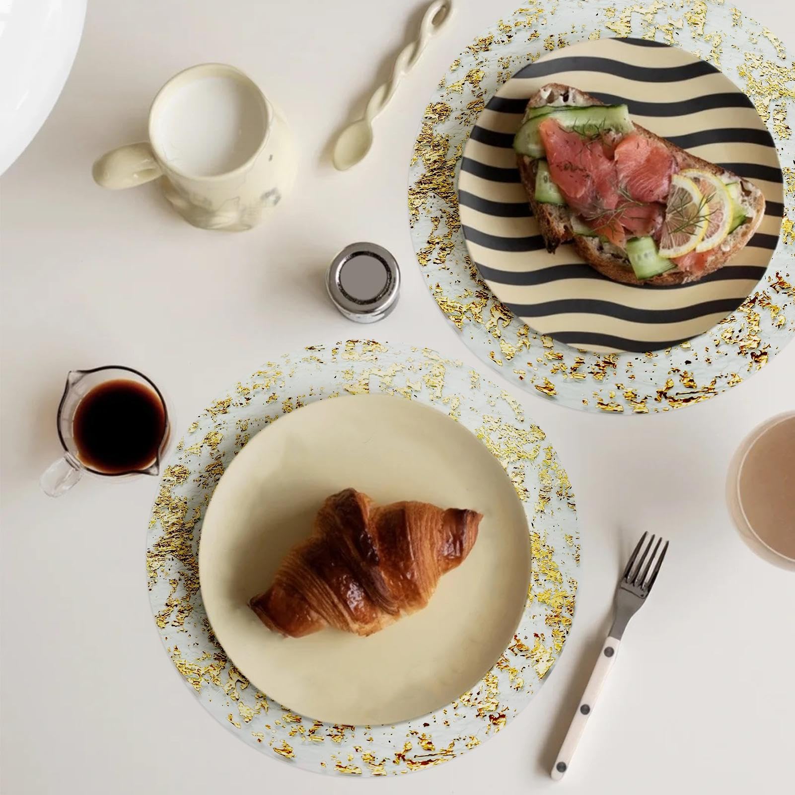 Sets de Table - 100 pièces napperons café Cuisine | sous Plat Or 33cm | Événements Familiaux et Célébrations