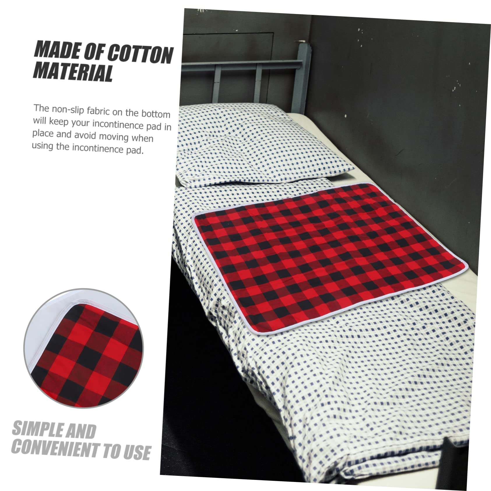 Didiseaon Absorbent Bed for Reusable Non Slip Newborn Bed Liners Leak Washable Soft Comfortable for Period Protection Checkered