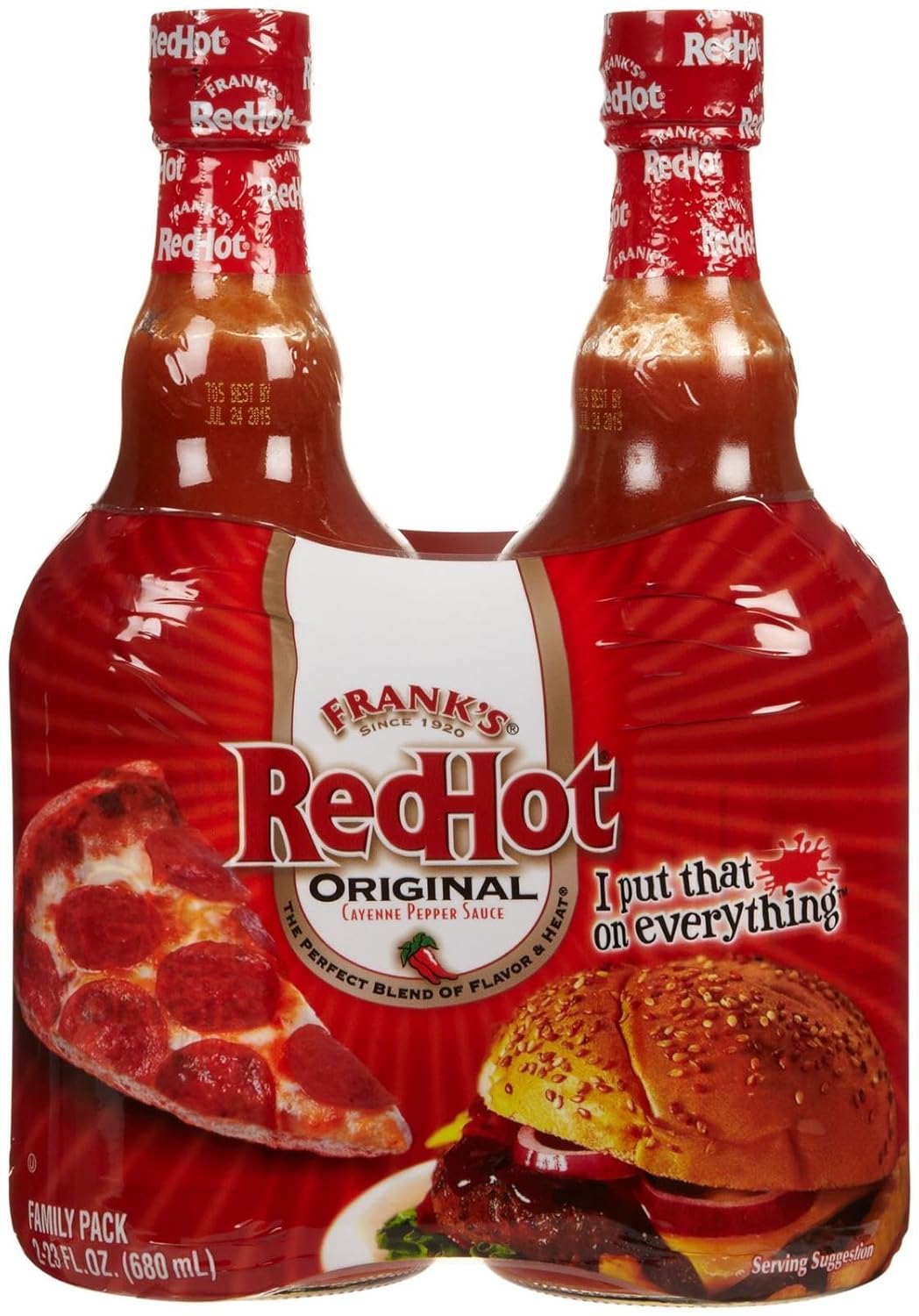 Frank's Red Hot Sauce Glass Bottle, Original Cayenne, 46-Ounce