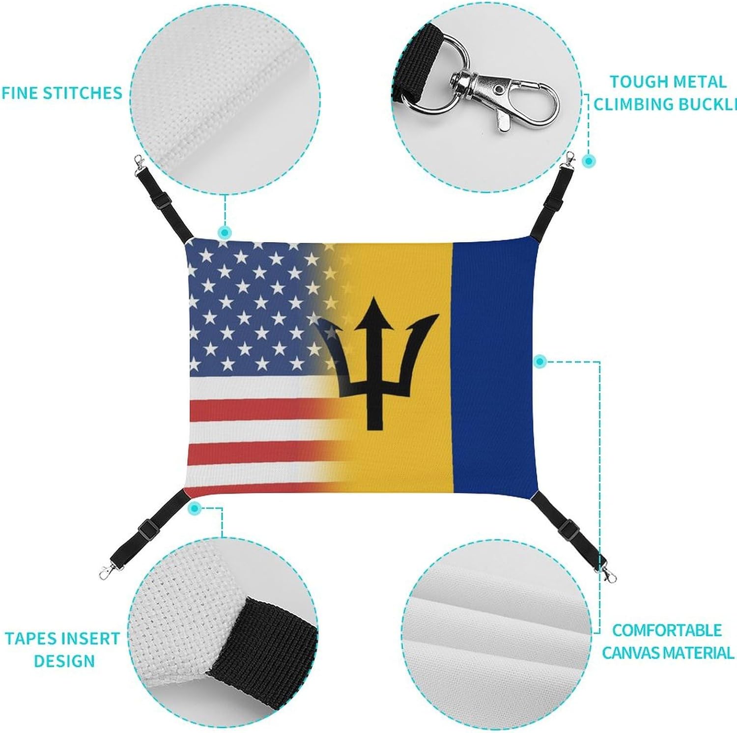 review US and Barbados Flag Cat Hammock- Comfort & Style Soft Pet Bed for Cat Puppy Or Small Pet