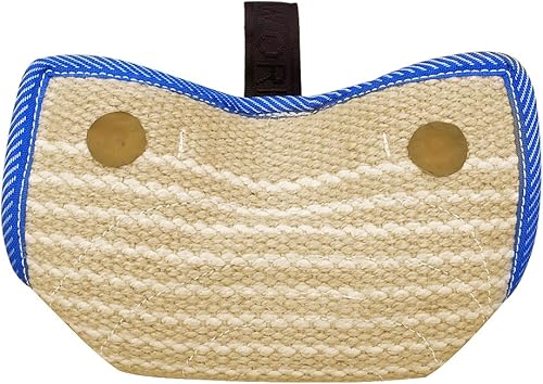 Miniatura 2 de PET Artist Yute/Linen Bite Wedge Bite Pillow de 2 asas con 1 bucle de juguete de 14 pulgadas (14.2 in) 8 pulgadas (7.9 in) de entrenamiento para