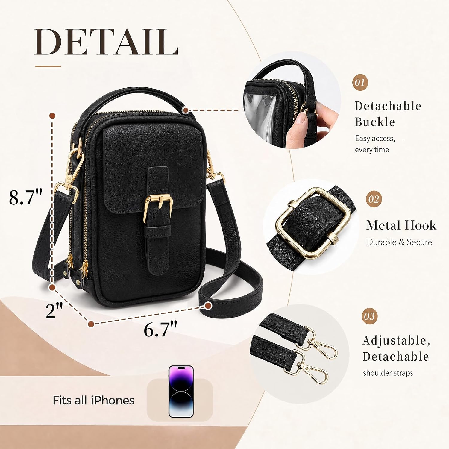Babysun Crossbody Phone Purse Bag Touchscreen Crossbody Phone Purse Wallet