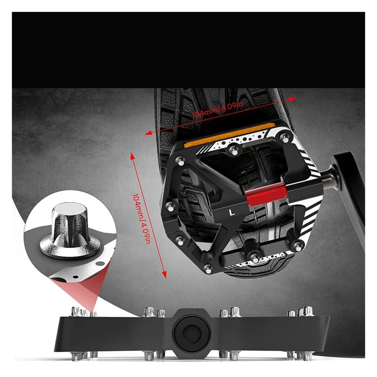 Generico Pedali for mountain bike Piattaforma con cuscinetti DU antiscivolo in lega di alluminio 9/16''