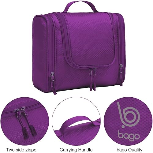 Miniatura 107 de Bago Neceser de viaje para mujeres y hombres, tamaño XL, impermeable, para colgar y artículos de aseo personal, bolsa de aseo grande para baño