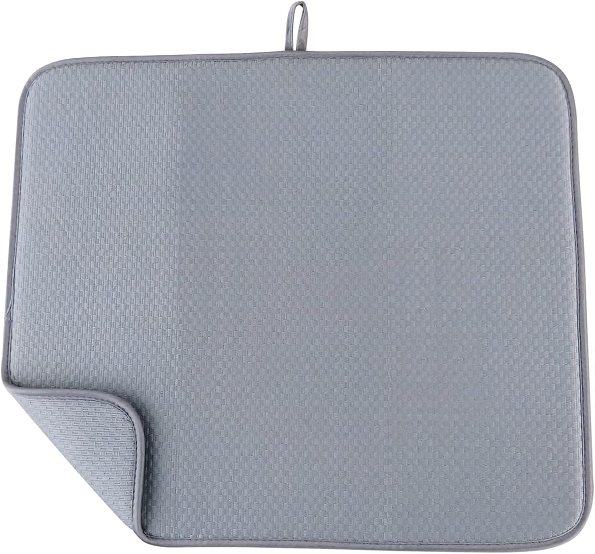 Primewayยฎ Polyester Large 45x40cm Microfibre 4X Water Absorbent Kitchen Platform Multi-Utility Dish Drying Sink Mat | 7mm Thickness | 130 Grams | Grey
