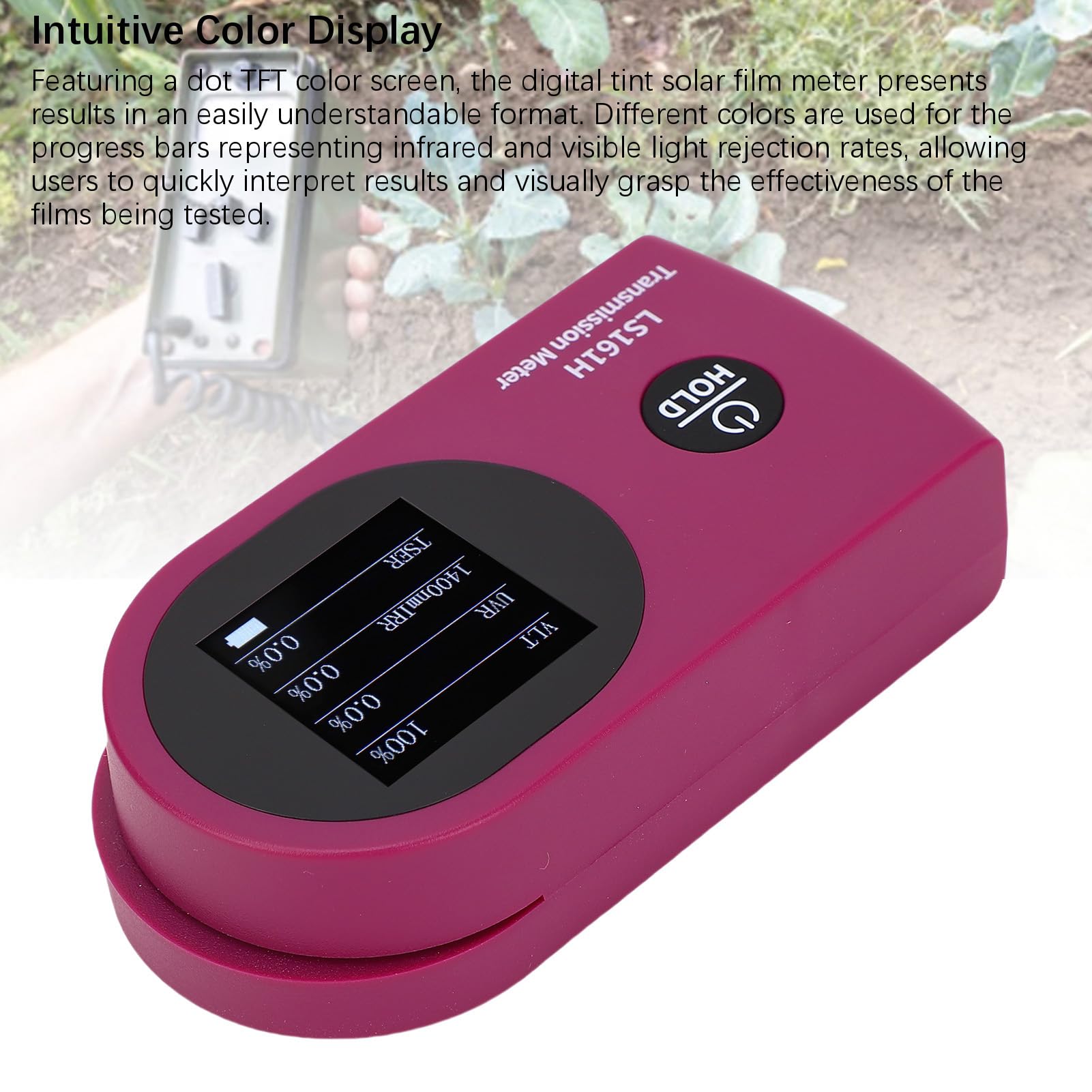 Cocoarm Cyfrowe Urządzenie do Pomiaru Filmu Słonecznego Kompleksowe 7 Testów Pasmowych dla Tint Solar Film dla Materiału ABS
