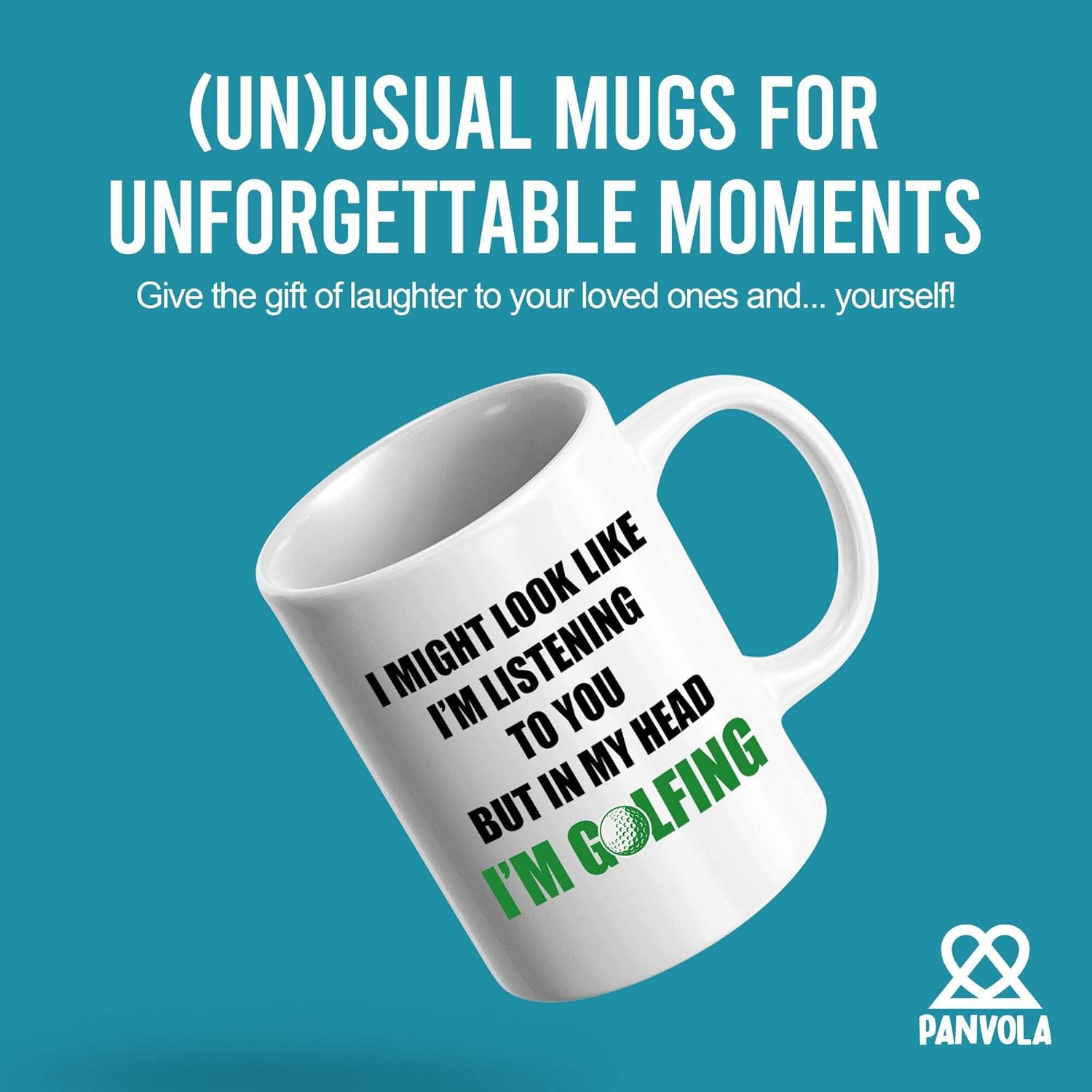 Panvola I Might Look Like I'm Listening To You But In My Head I'm Golfing Golf Gifts Sports Player For Men Women Novelty Drinkware Ceramic Mug 11 oz White 11 OZ - Image 2