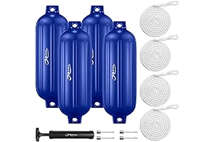 Boat Fenders - 4 Pack Premium Blue Fender Protector for Safe Docking