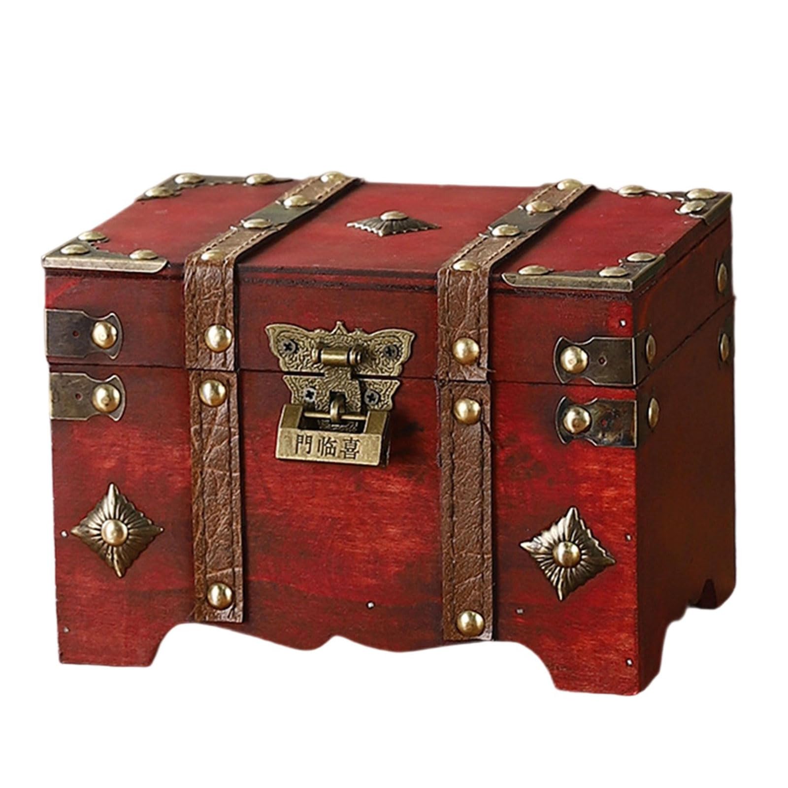 Tsophreniq Themed Security Storage Chest Metal Hardware Large Capacity Organizers for Jewelry Antiques Accessories Vintage Combination Storage Box