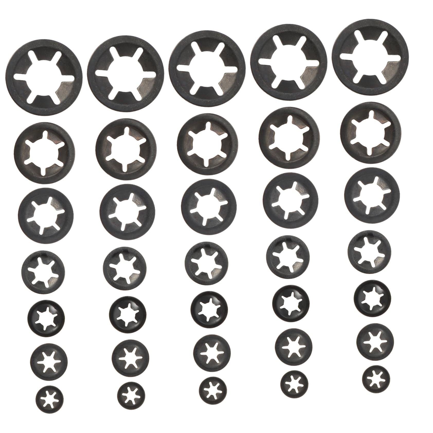 MUCKLILY Bearing Clamp Retaining Ring Set 7 Sizes Washers for Fasteners Practical Kit