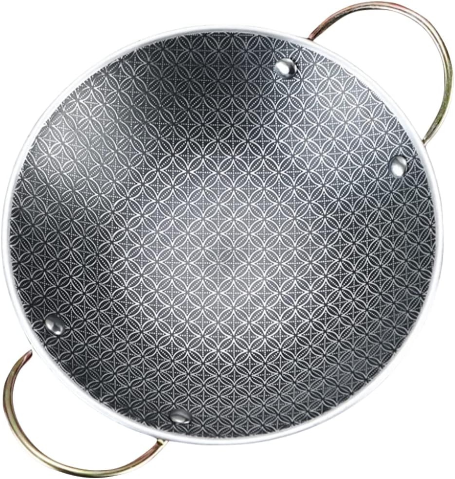 CALLARON Paella Pan Spanish Pan Stainless Steel Skillet Pan Stir Fry Pans Frying Pan Cooking Pan with Handle for Home Restaurant Camping 22cm