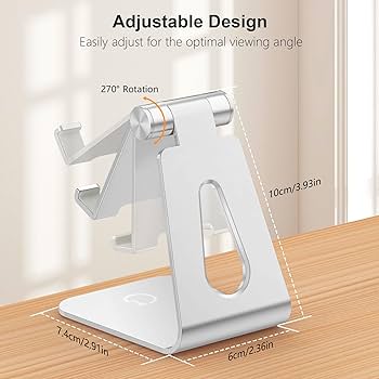 Yootech Foldable & Adjustable Tablet Phone Stand, Multi-Angle Desktop Tablet Holder Compatible With IPad Mini/Air/Pro 9.7"/10.5", Samsung Galaxy Tabs, Kindle And IPhone 12/12 Pro/Samsung S21(4-11