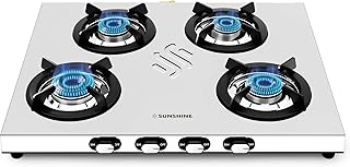 Sunshine Falcon Ultra 4 Burner Gas Stove | 5 Year Warranty on Burner and Body | 2 Year Warranty with Doorstep Service | IS... Price In India
