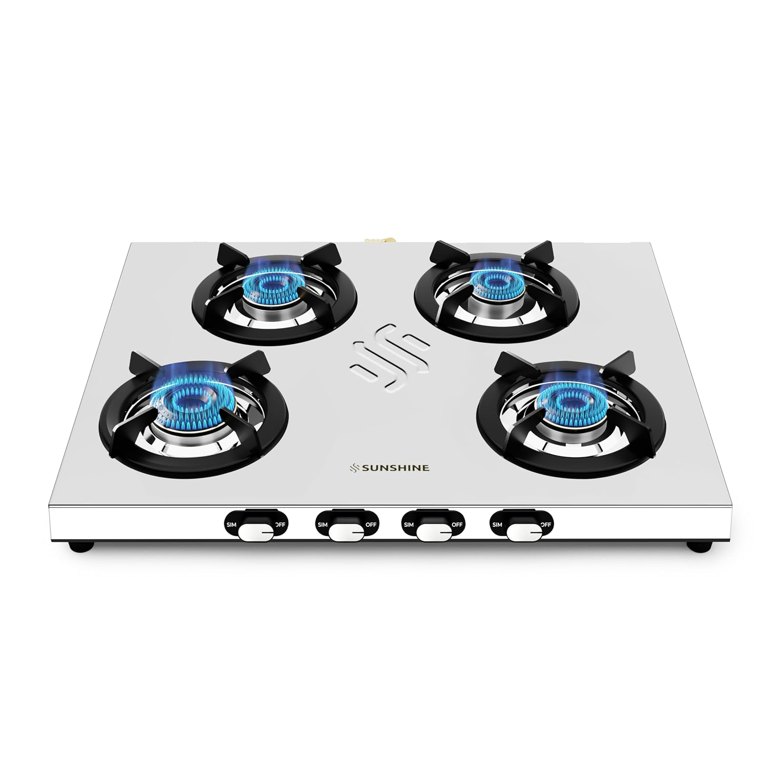 Sunshine Falcon Ultra 4 Burner Gas Stove | 5 Year Warranty on Burner and Body | 2 Year Warranty with Doorstep Service | IS...