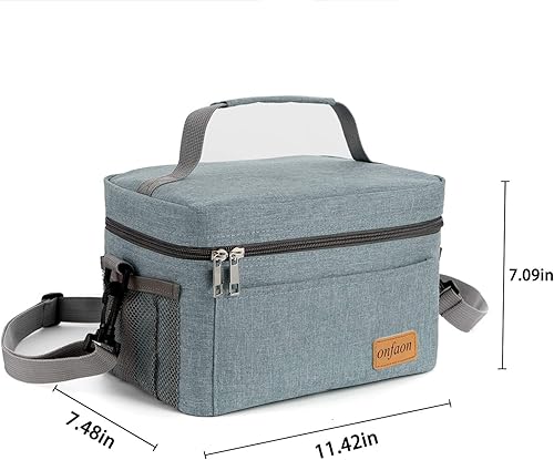 Miniatura 5 de Lunch Bag for MenWomen, Insulated Reusable Lunch Box Leakproof Cooler Tote Bag Freezable with Adjustable Shoulder Strap for Office Work Picnic