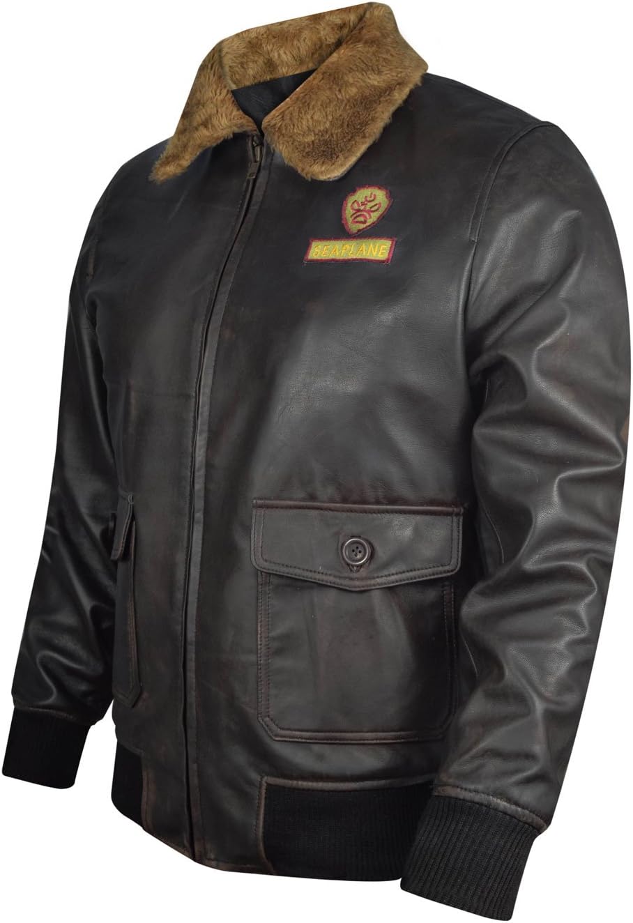Jumanji Welcome To The Jungle Nick Jonas Bomber Leather Jacket, XXS-3XL