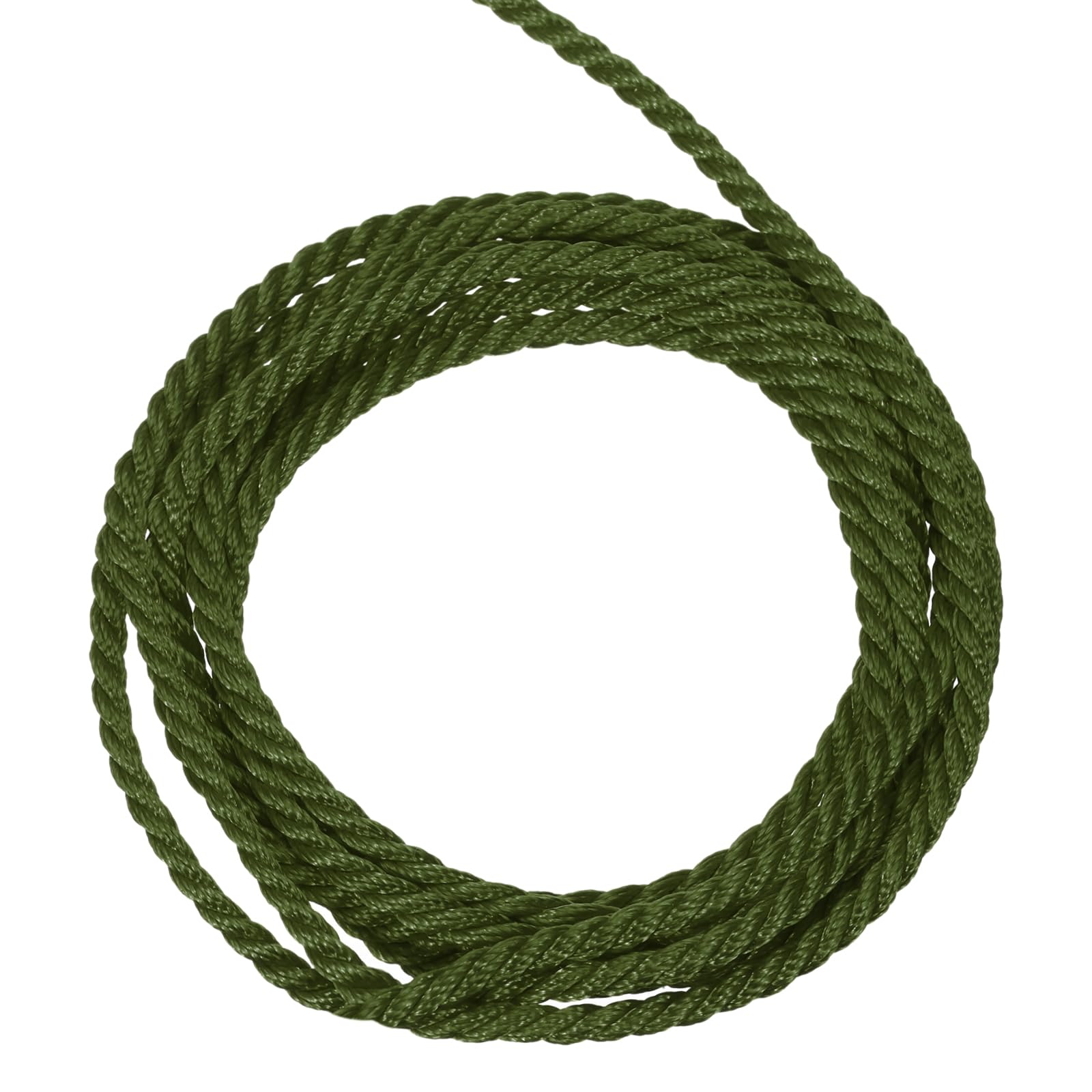 QUARKZMAN Packschnur Kordelband, 2.5mm x 5m 3 Stränge Polypropylen Geflochtenes Seil Schnur für Handwerk Geschenktüte Vorhang Rope Weihnachtsdekoration, Kordel Armeegrün