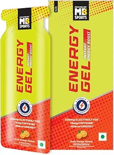 MuscleBlaze Sports Energy Gel For Instant Energy Boost (Zesty Orange,35 Grams,Pack Of 5)|With 500 Mg Electrolytes & 75 Mg ... Price In India