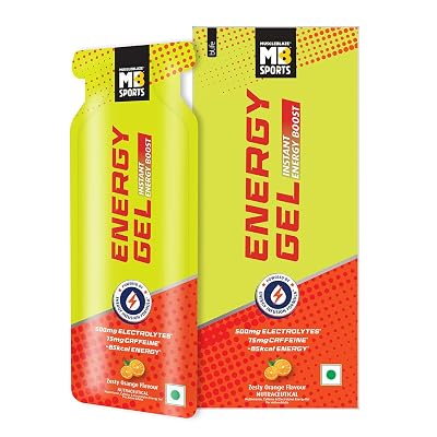 MuscleBlaze Sports Energy Gel For Instant Energy Boost (Zesty Orange,35 Grams,Pack Of 5)|With 500 Mg Electrolytes & 75 M