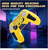 Vista 23 de ECHZOVE Funda de silicona para controlador PS5 (azul) – Cubierta de controlador de PS5 duradera y antideslizante con accesorios personalizables