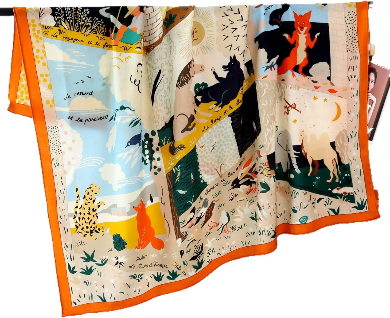 Women's Large Square Wool Blend Silk Scarf Wraps Printed 52 inche,Luxury Scarf with Gift Packed