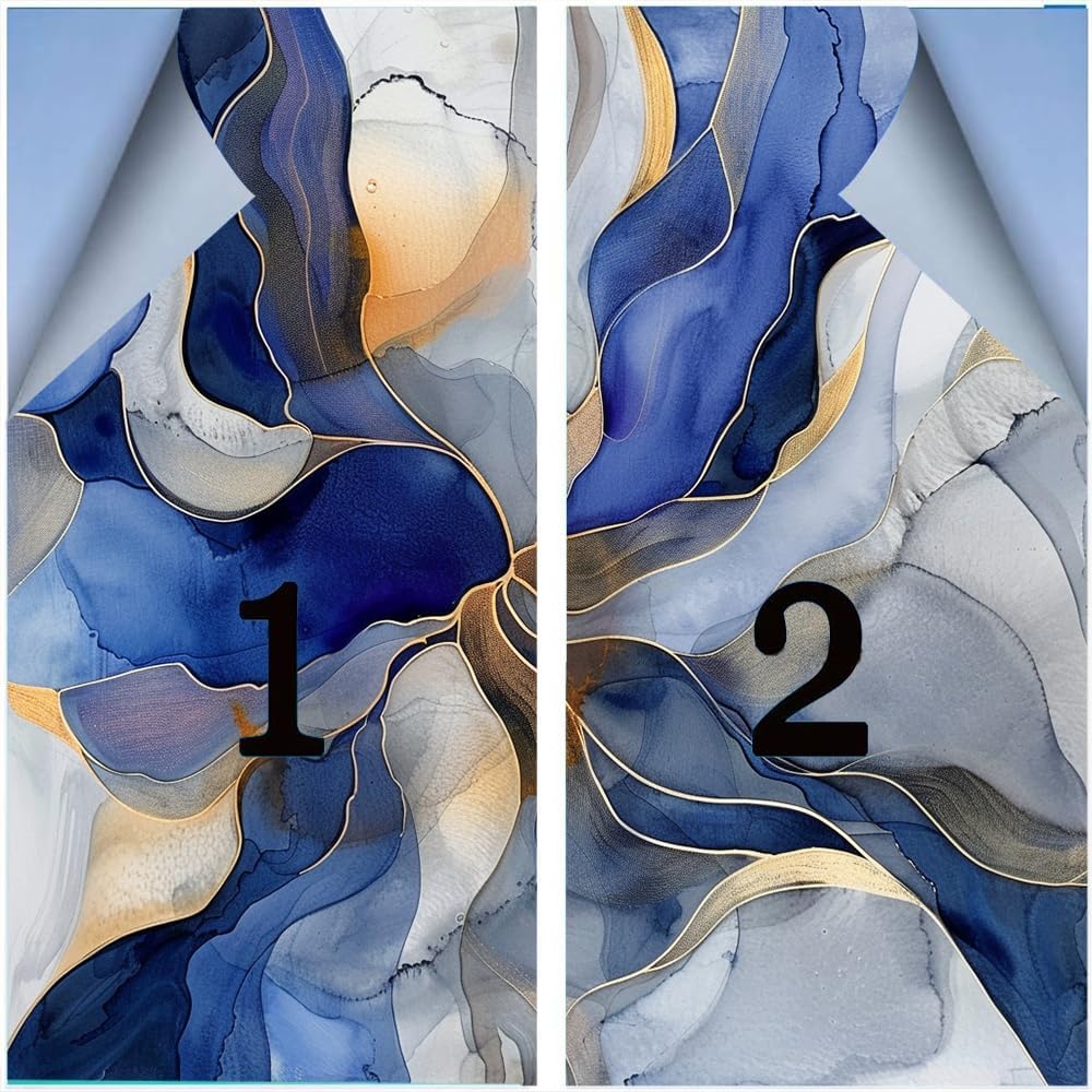 Colorful Texture Stained Glass Window Film Abstract Marble Colorful Patterns Sticker Frosted Sun Blocking Heat Control Adhesive Window Covering for Room Decor 35.4Wx55.1L-inch x2 Pcs