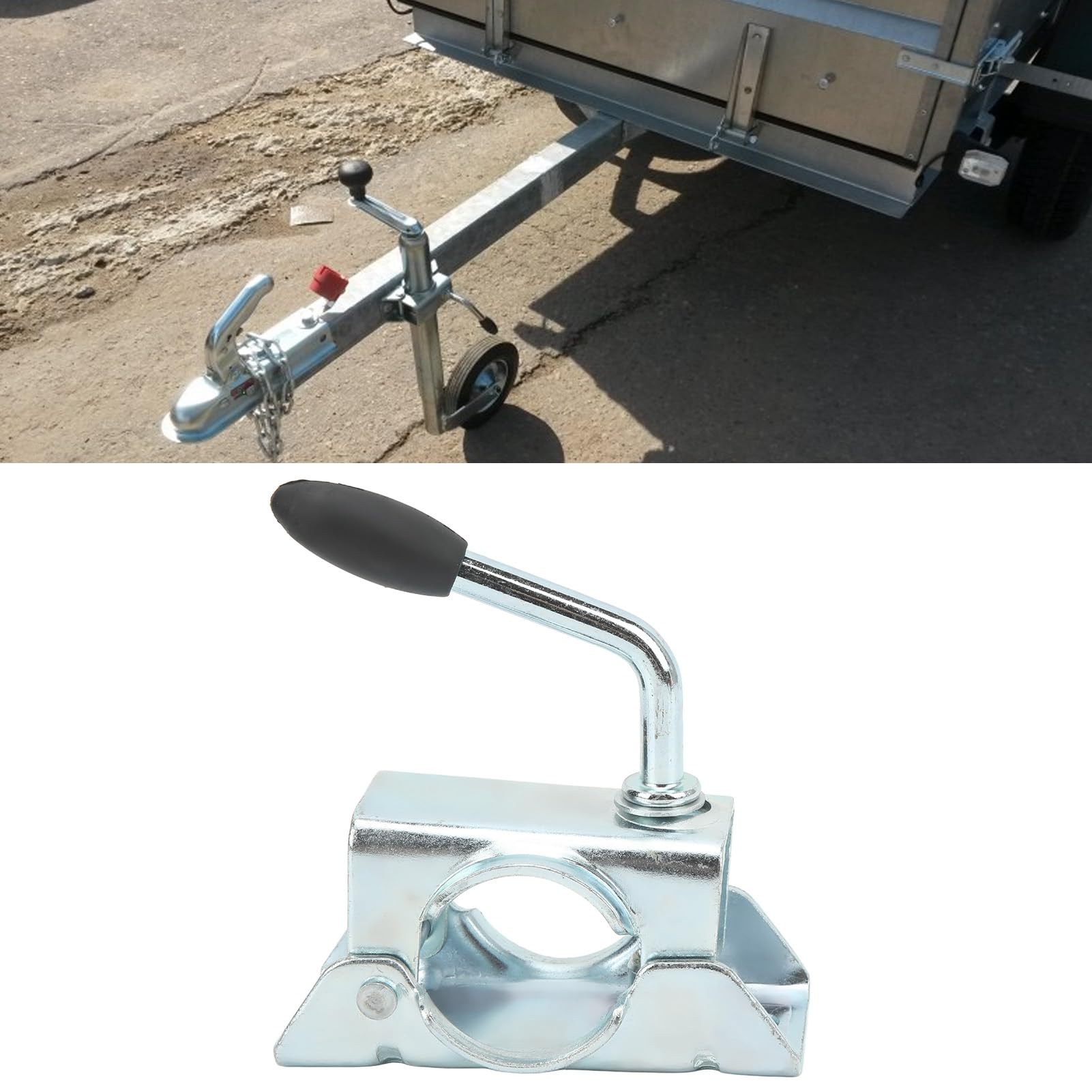 Cric de Remorque, Roue Split Clamp Prop Support Support de Rechange pour Tuyau de 48 Mm 1,89 Pouces de Diamètre