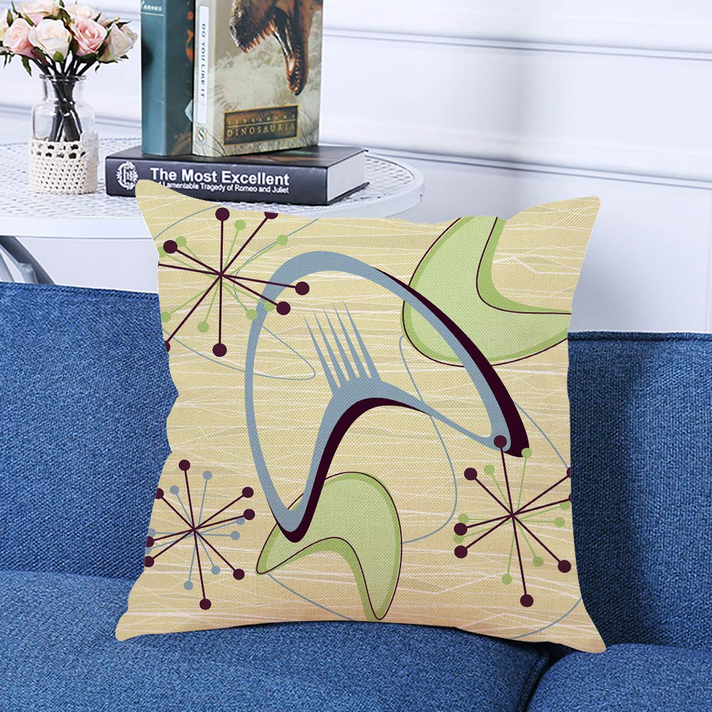 Ofocam Throw Pillow Cover 1940S Style Mid Century Modern 1950S