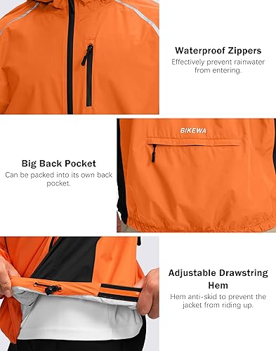 Miniatura 5 de Chaqueta impermeable para hombre, para ciclismo, correr, ligera, plegable, cortavientos, con capucha, equipo de golf, senderismo, impermeable