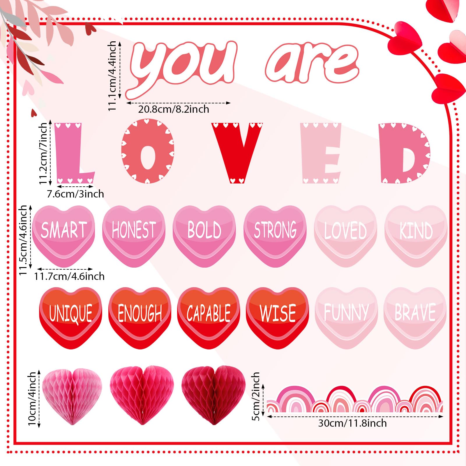 Snapklik.com : TaoBary 85 Pcs Valentines Day Bulletin Board Set 3D ...