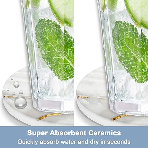 Miniatura 10 de Nipichsha Posavasos de automóvil para portavasos de automóvil, paquete de 2 posavasos de cerámica absorbente para bebidas, lindos accesorios de