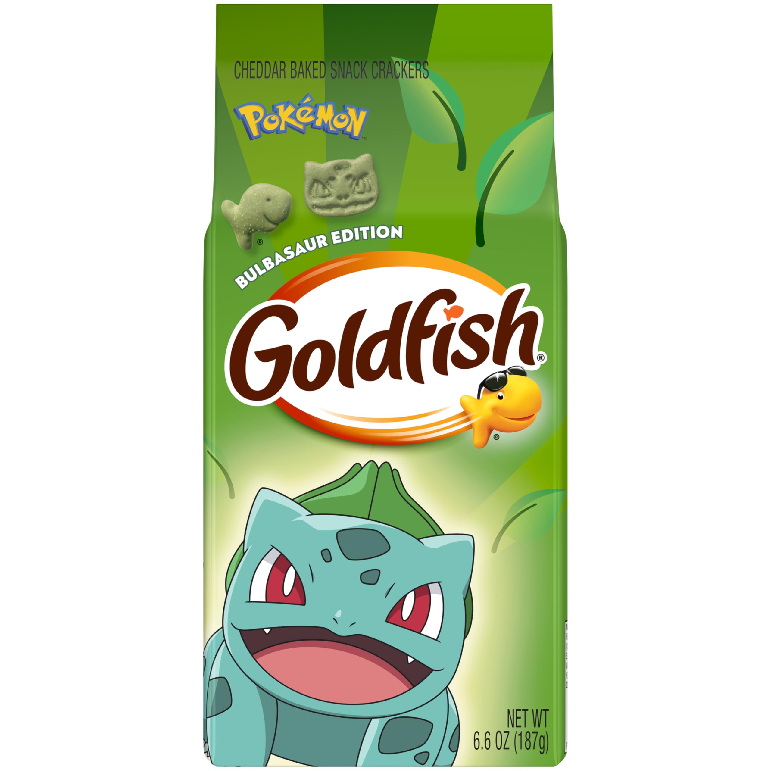 Goldfish Pokémon Bulbasaur Edition Cheddar Baked Snack Crackers, 6.6 Oz Bag
