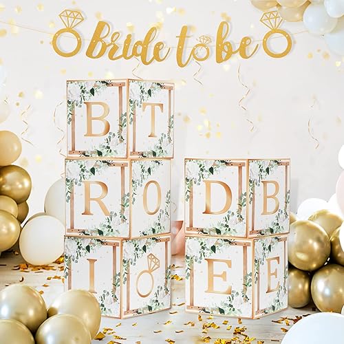 Miniatura 3 de Cajas de novia para decoración de despedida de soltera, globos, pancarta de letrero de novia de la novia de Miss To Mrs para boda, despedida de