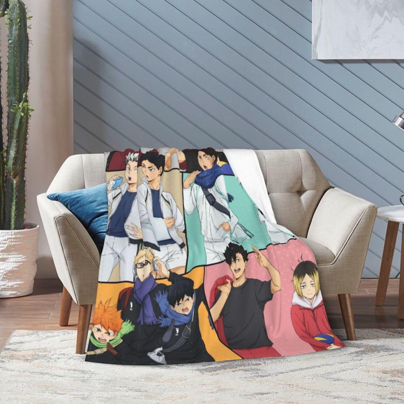 ハイキュー もふもふひざ掛け 100×75 撮影時のみ開封 新品に近い