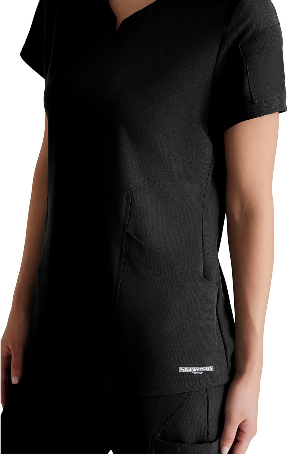 BARCO Skechers Vitality Aura Classic Fit Scrub Top for Women – 3-Pocket Classic V-Neck Top with 4-Way Stretch - Image 2