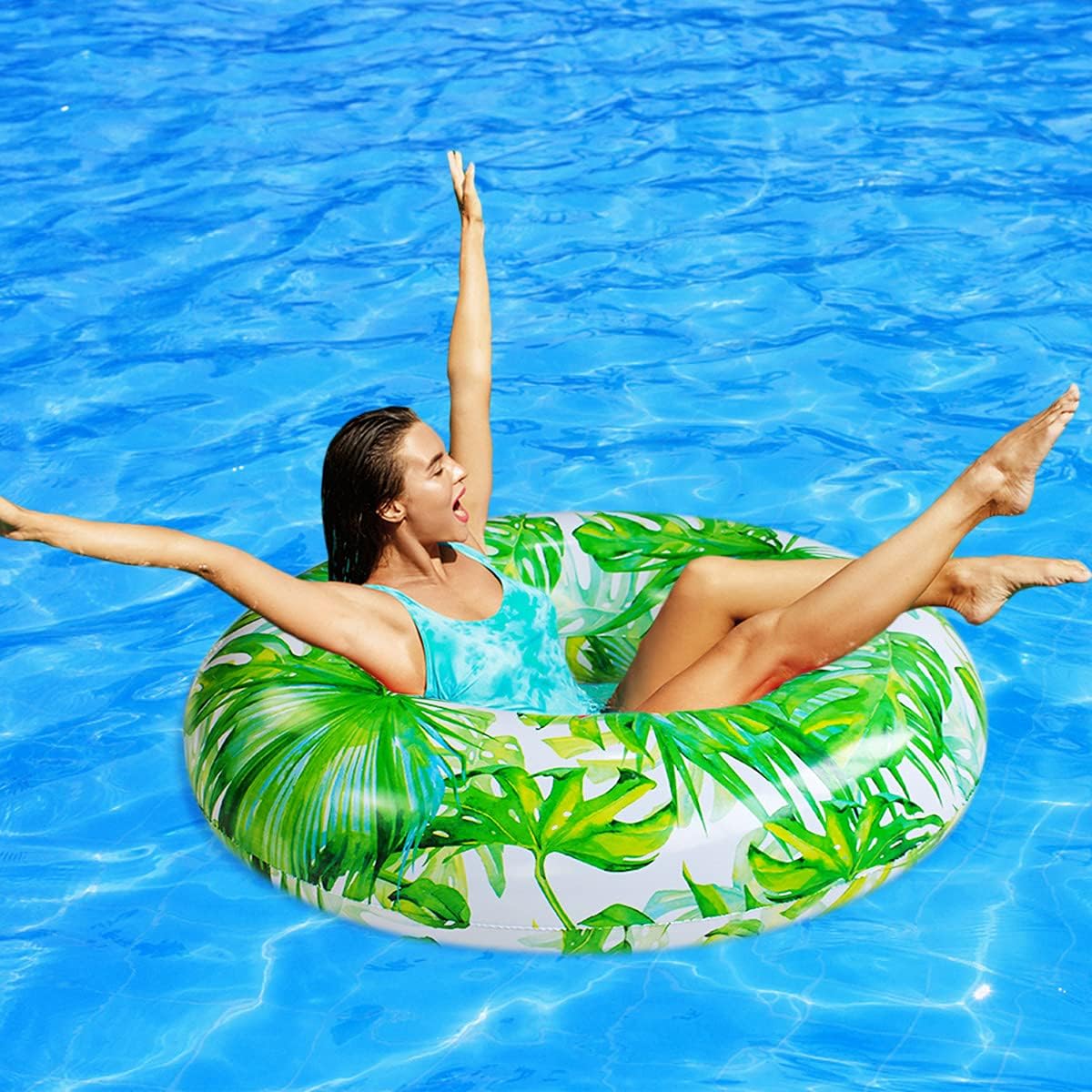 Pool Float for Adult, Inflatable Pool Float Tube, Adult Swim Ring, Water Fun Large Blow Up Summer Beach Swimming Raft Kids and Adults.