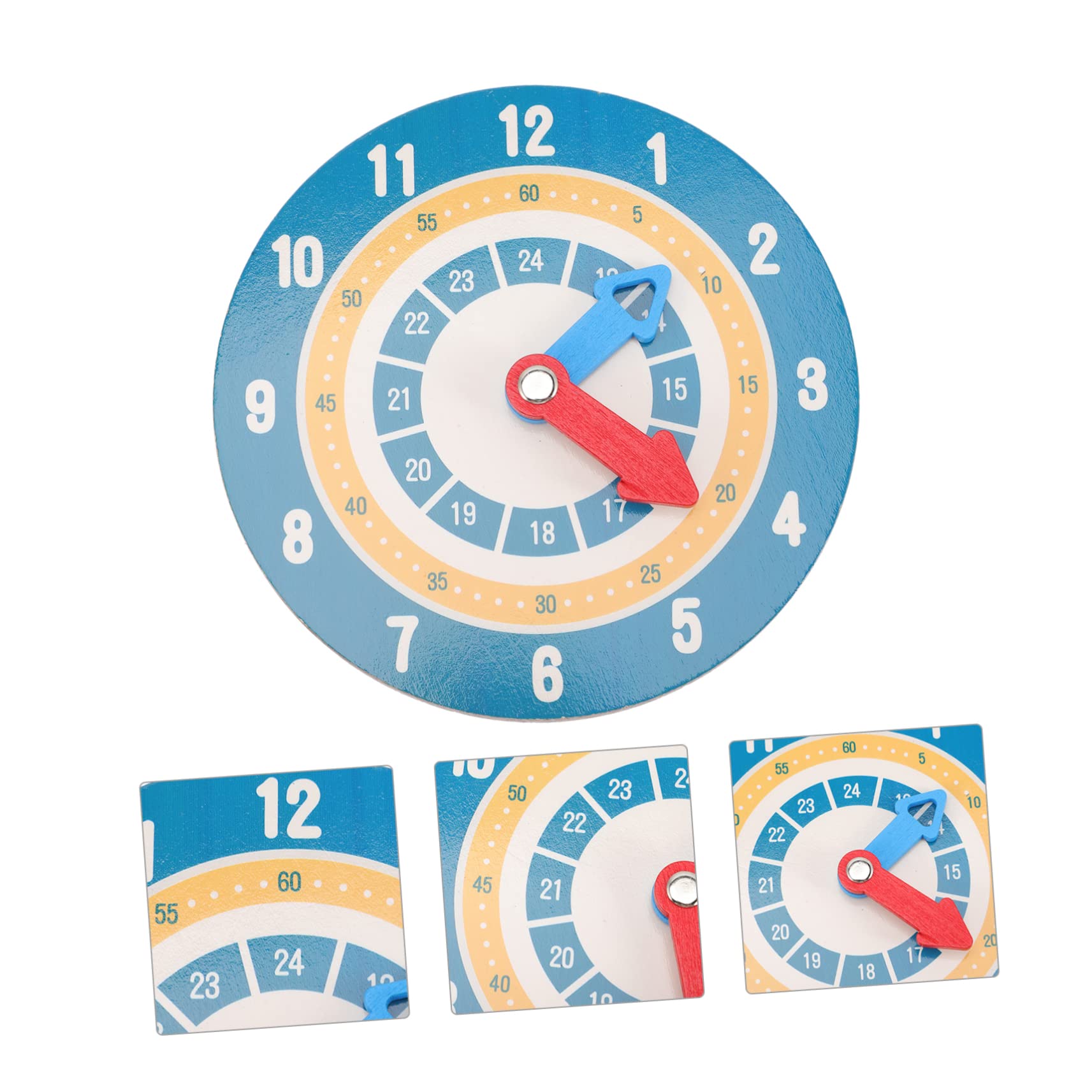 BIUDECO Hand Clock for Kids Learning Clock for Kids Telling Time Wooden Time Learning Clock Math Teaching Clock