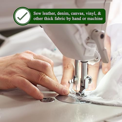 Miniatura 214 de Mandala Crafts Hilos de coser resistentes de nailon consolidado, hilo para tejer jeans de cuero, hilos de tapicería marina al aire libre, Beige