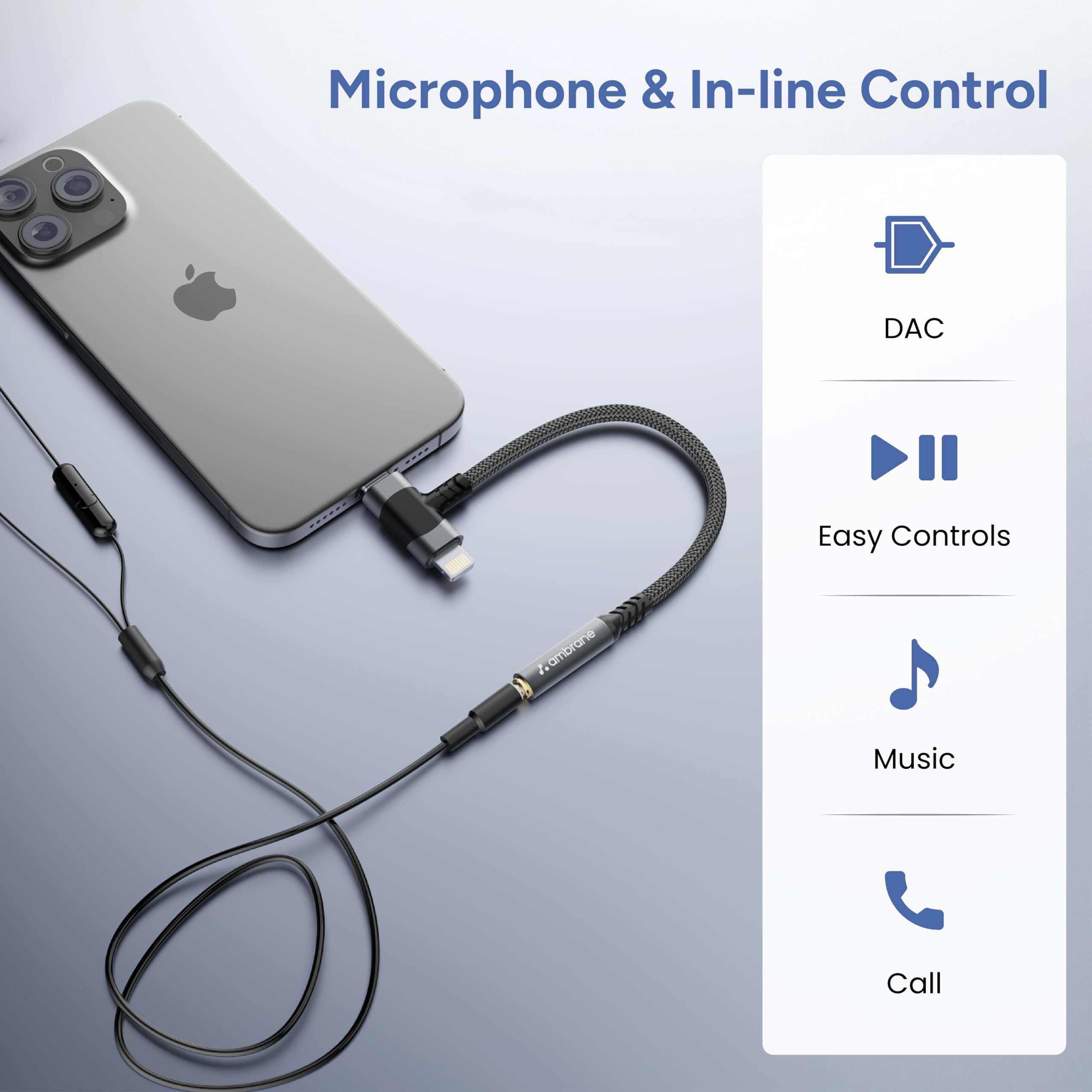 Ambrane 2 in 1 3.5 mm Audio AUX to Type C Connector, Perfect for Gaming/Playing Music for Type C Devices, Android, iPhone 16/15/Plus/Pro/Max, iPad(AOTG-CL1 Black) 4