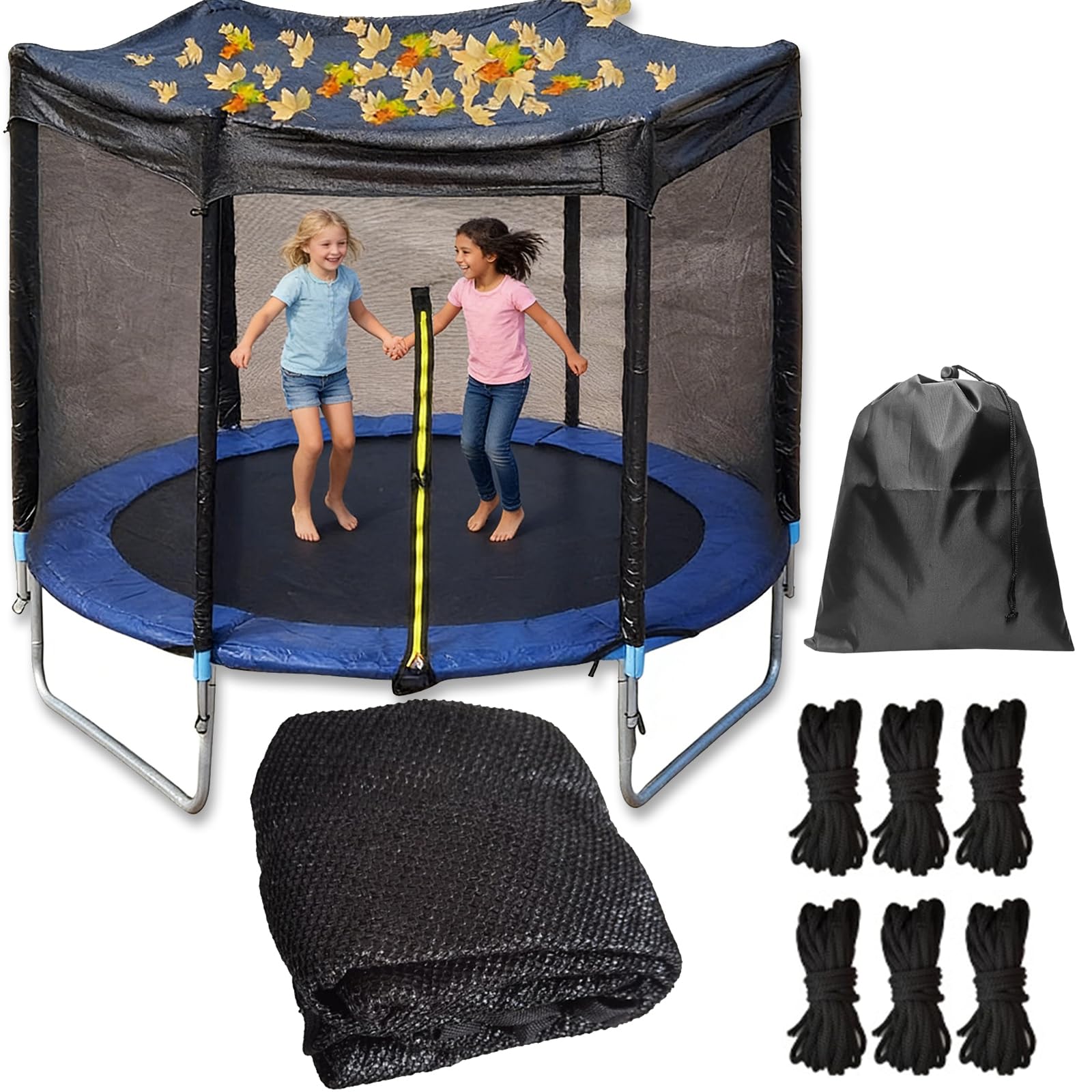 2026 Upgraded Trampolin Sonnenschutz, 183/244/305/366/427cm Trampolin-Schattenabdeckung, Trampolin Zelt for 6/8 Stangen, UV Resistant, Eva Zubehör