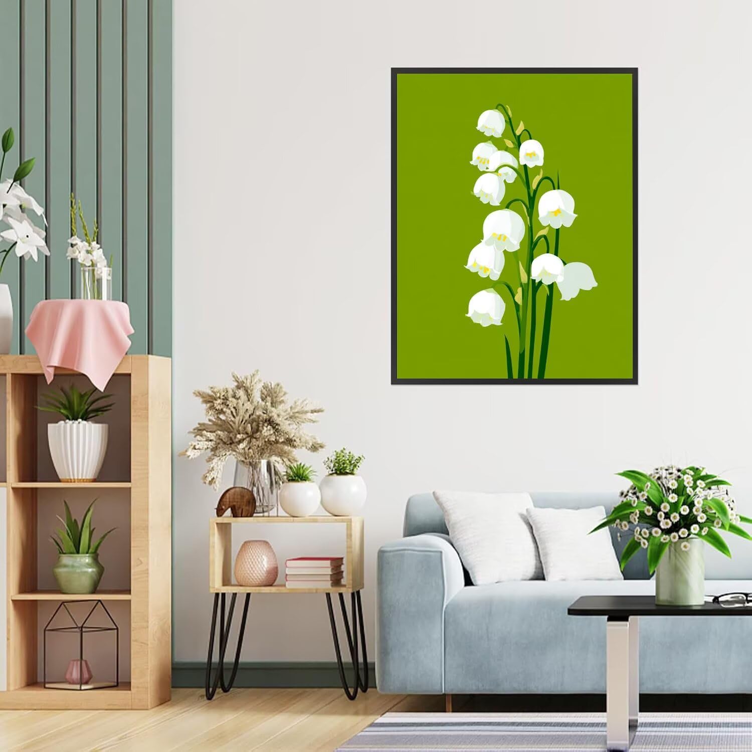 Dipingere con i Numeri Adulti Bianco, Fiori Dipingere con i Numeri Bambini DIY Kit, Set Premium con Pennelli, Decorazione Casa & Creativo Regalo di Compleanno, Attività di Tempo libero 90x120cm z-3