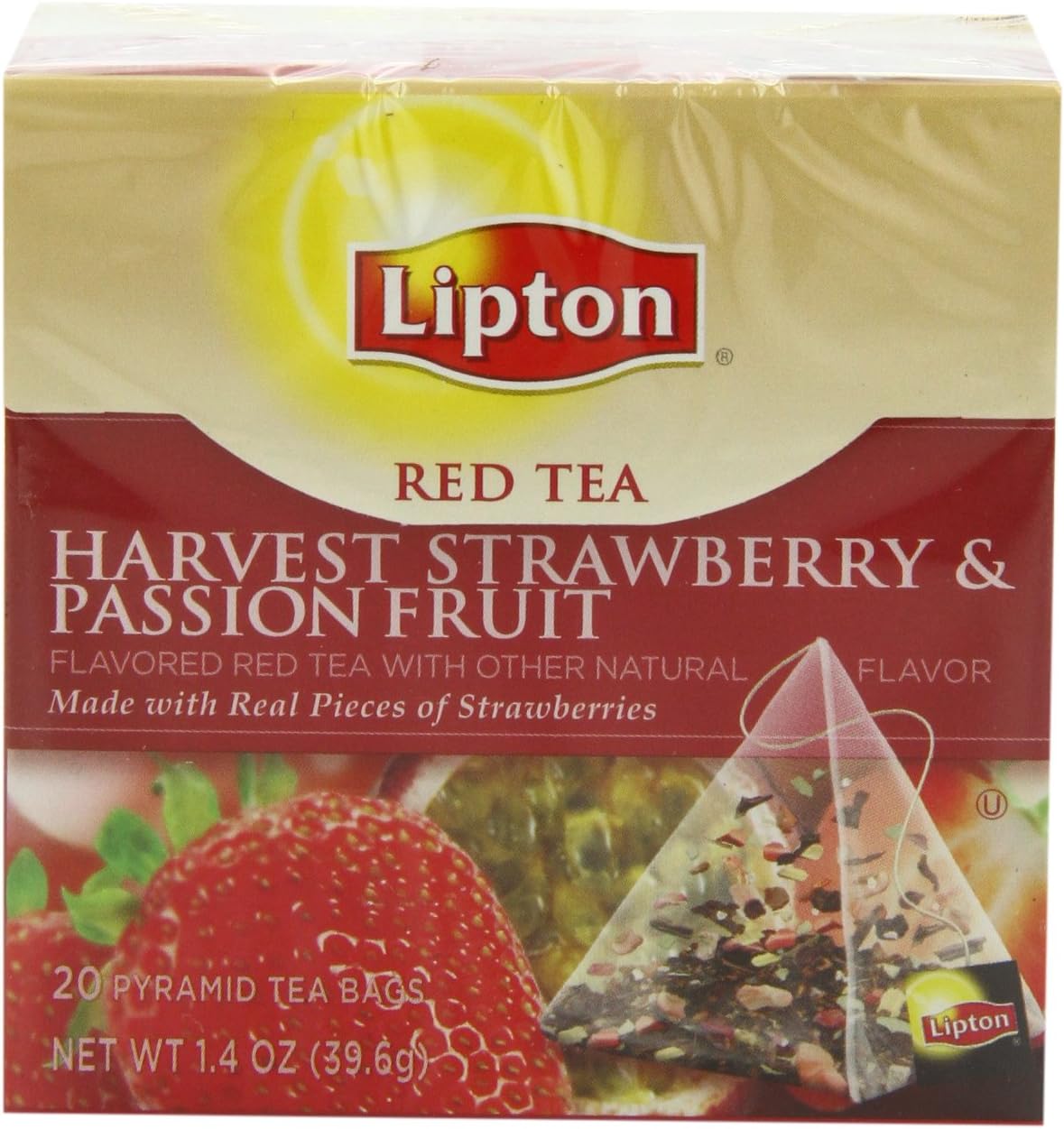 Lipton Red Tea, Harvest Strawberry & Passion Fruit, Tea Bags, 20Count