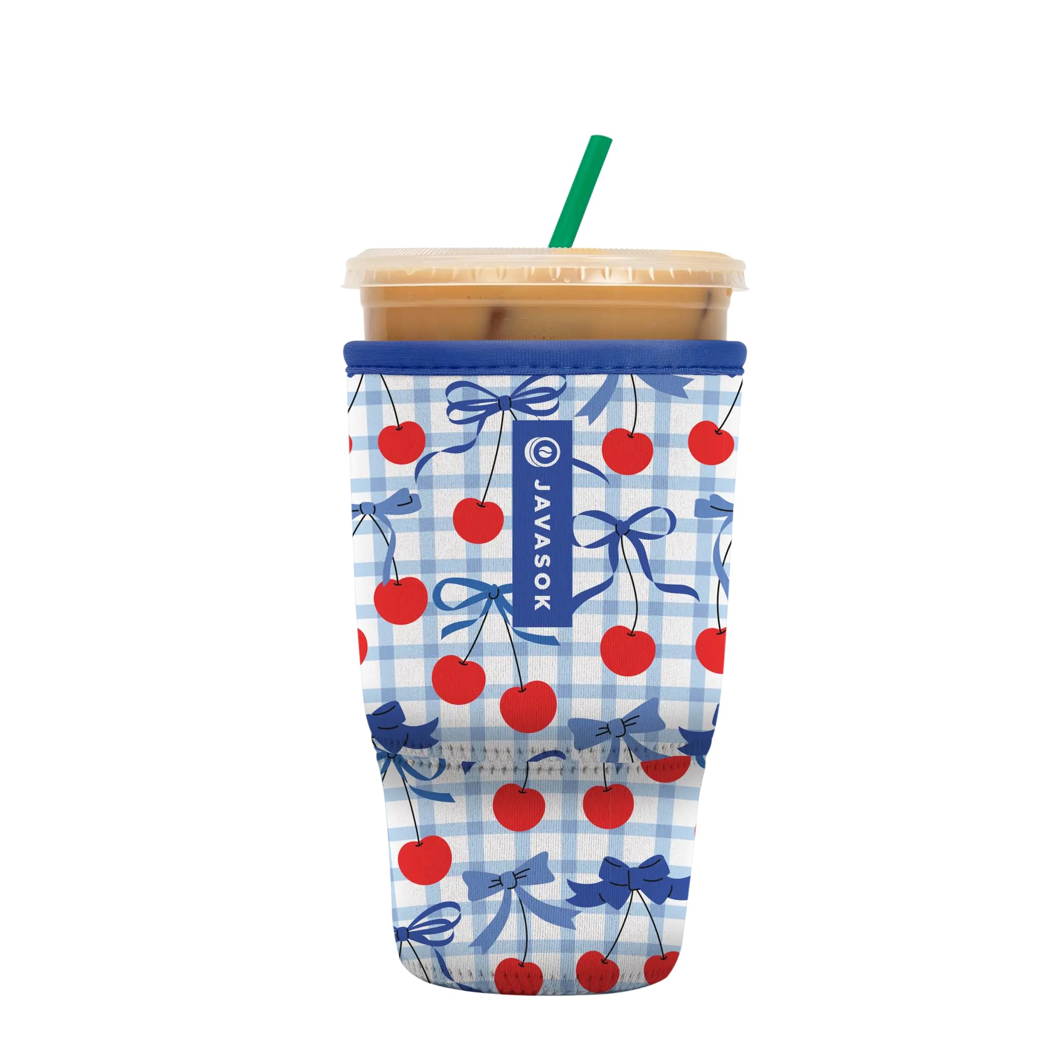 Sok It JavaSok Iced Coffee &amp; Cold Soda Insulated Neoprene Cup Sleeve (Cherry Picked, Large: 30-32oz)