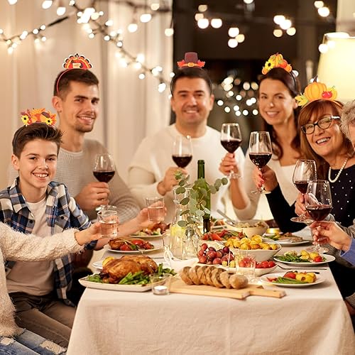 Miniatura 5 de Diadema de Acción de Gracias, 24 unidades, para Acción de Gracias, pavo y fiesta de Acción de Gracias, accesorios para el cabello para fiesta de