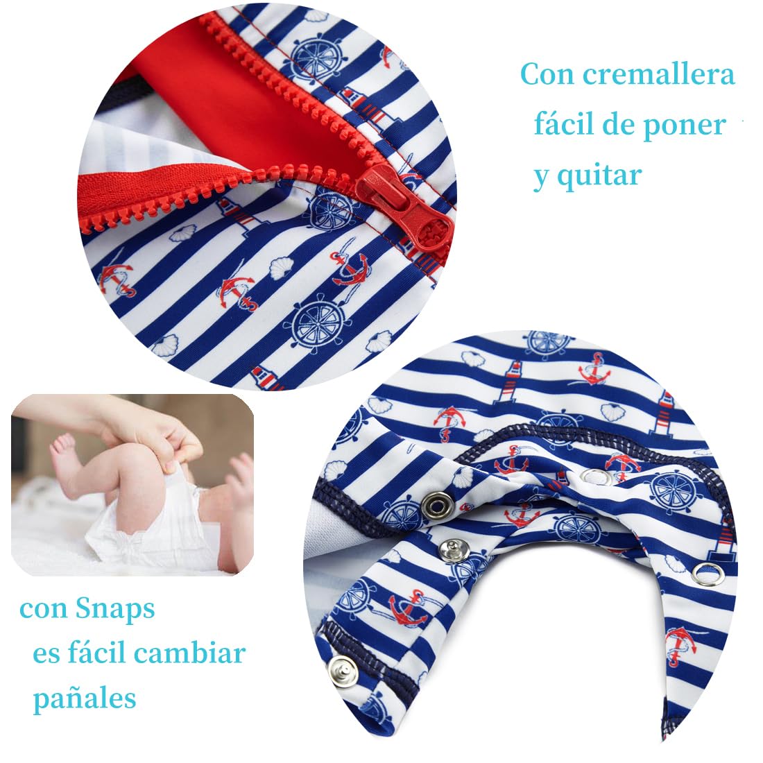UMELOK Traje de Baño Bebé UPF50+ con Capucha y Mangas Largas - Unisex, Tejido Secado Rápido para Protección Solar (3-24 Meses)